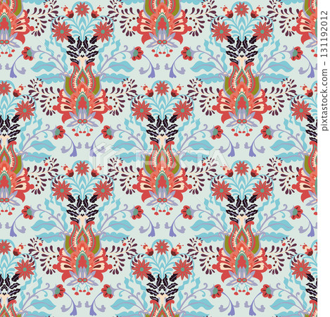 Folk Inspired Floral Seamless Pattern 131192012