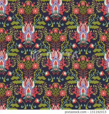 Bold Floral Symmetry Seamless Pattern 131192013