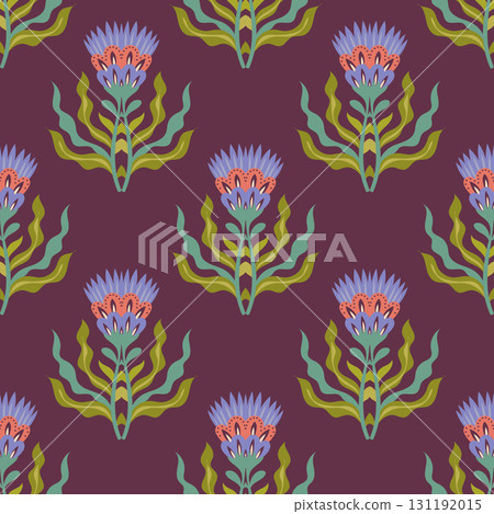 Colorful Stylized Floral Seamless Pattern 131192015