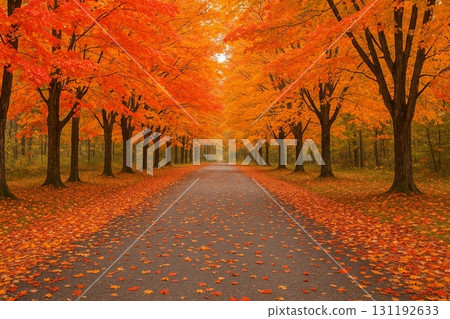Autumn leaves road 131192633