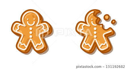 Gingerbread Cookie Cartoon Illustration 131192682