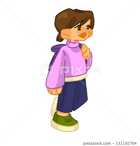 Schoolgirl Cartoon Character 131192704