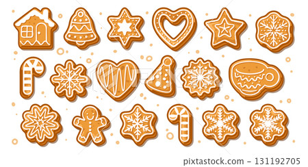 Christmas Gingerbread Cookies Set 131192705