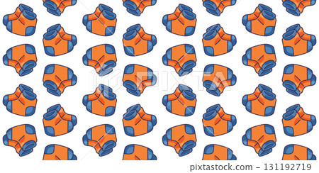 Seamless Orange Blue Socks Pattern 131192719