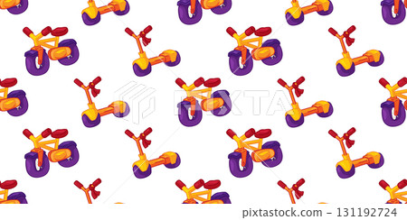 Seamless Kids Bike Scooter Pattern 131192724