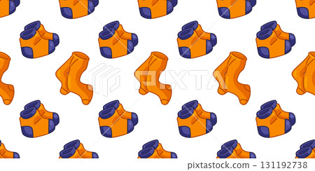 Seamless Orange Socks Pattern 131192738