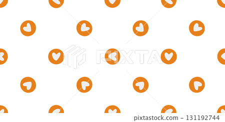 Seamless Orange Heart Candy Pattern Seamless Orange Heart Candy Pattern 131192744