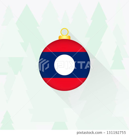 Laos National Flag Christmas Decoration. Laos National Flag Christmas Decoration. 131192755