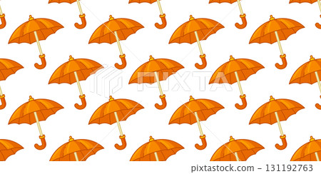 Cartoon orange umbrella seamless pattern design 131192763