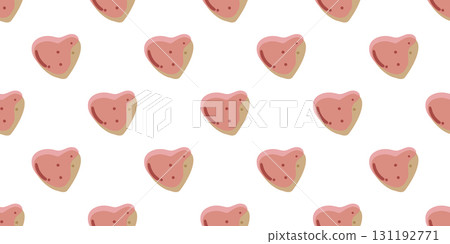 Seamless Heart Cookie Biscuit Pattern Seamless Heart Cookie Biscuit Pattern 131192771