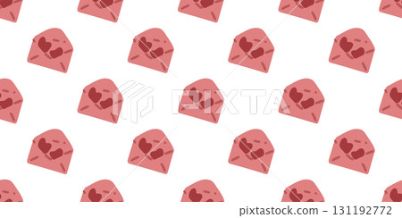 Seamless Love Letter Envelope Pattern 131192772