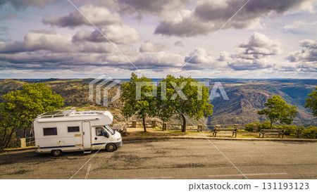 Camper in mountain, Portugal 131193123