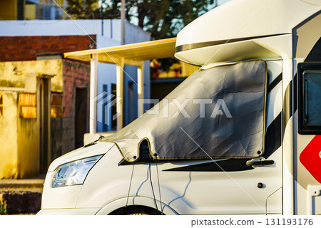Motorhome with thermal screen blind Motorhome with thermal screen blind 131193176