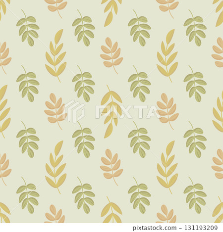 Trendy autumn pattern, variety of autumn leaves, berries. 131193209