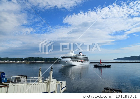 Morning at Miyako Port: Luxury cruise ship Asuka III arrives Morning at Miyako Port: Luxury cruise ship Asuka III arrives 131193311