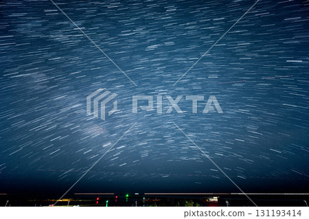 Night sky over the harbor (Fukuda Fishing Port, Iwata City) 131193414