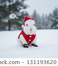 Cute rabbit in Santa costume 131193620