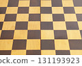 Empty chess board background close up 131193923