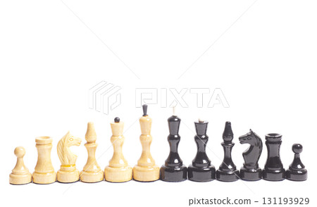 An element of a set of chess pieces. 131193929