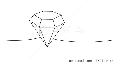 Mystical gem one line continuous drawing. Crystals glowing mineral. Vector illustration Mystical gem one line continuous drawing. Crystals glowing mineral. Vector illustration 131194052