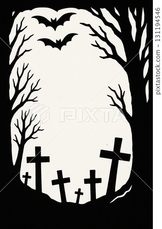 萬聖節女巫蝙蝠和墳墓 萬聖節女巫蝙蝠和墳墓 131194546