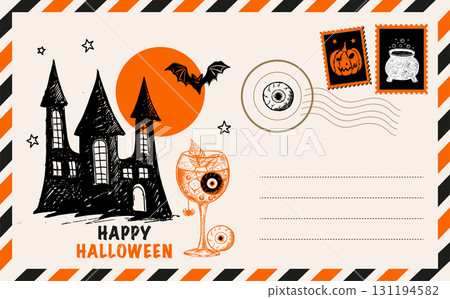 halloween, vector, frame 131194582