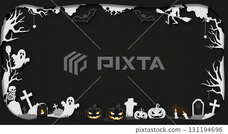 萬聖節剪紙燈光彩框 萬聖節剪紙燈光彩框 131194696