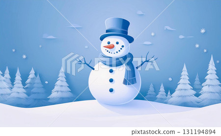 雪人插圖、雪人、生成式人工智慧、人工智慧圖像 131194894