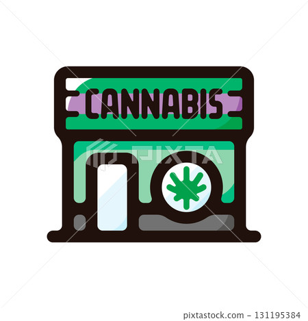 Marijuana shop illustration icon (drugs, cannabis, marijuana material) Marijuana shop illustration icon (drugs, cannabis, marijuana material) 131195384
