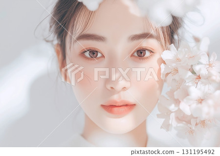 Beautiful white woman skin care 131195492