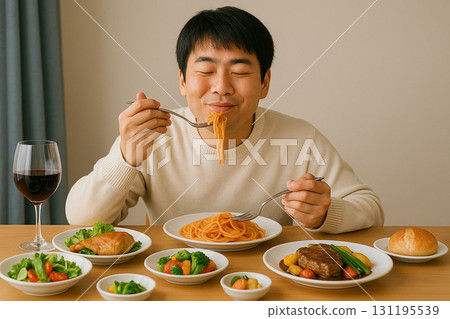 享受秋季食慾的人 131195539