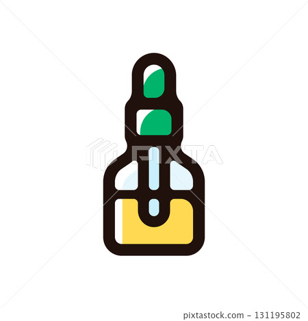 CBD油、液體大麻插圖圖示（大麻、毒品、大麻材料） 131195802