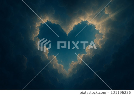 雲層中的心形天空 131196226