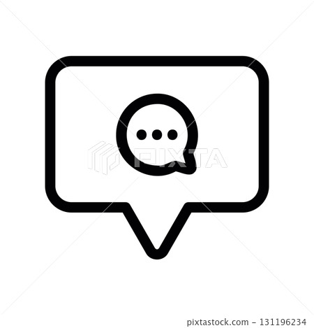 Simple black vector icon with a theme chat bubble 131196234