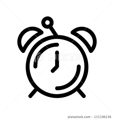 Simple black vector icon with a theme alarm clock Simple black vector icon with a theme alarm clock 131196236