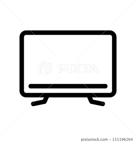 Simple black vector icon with a theme TV, monitor 131196264