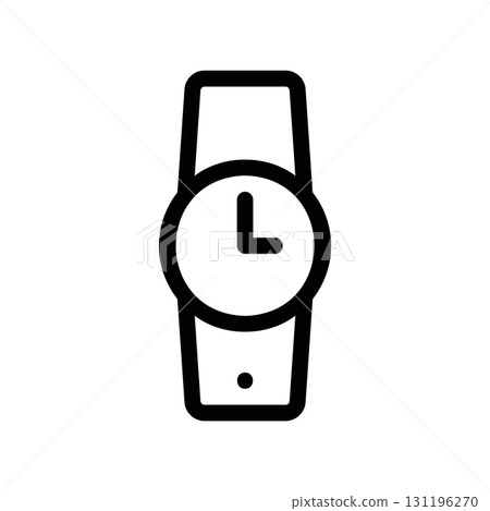 Simple black vector icon with a theme strap wristwatch 131196270