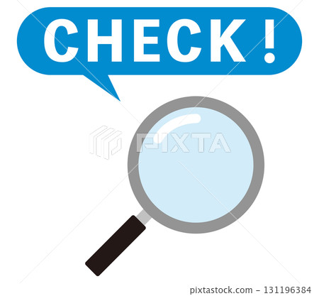 Check magnifying glass simple illustration Check magnifying glass simple illustration 131196384