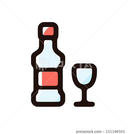 酒精插圖圖示（社會問題、毒品、毒品材料） 131196501