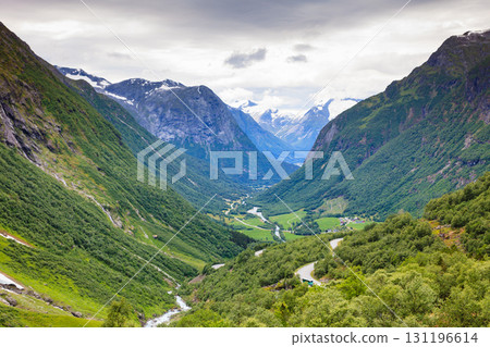 Mountains view from Gamle Strynefjellsvegen Norway 131196614