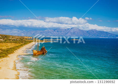 The famous shipwreck near Gythio Greece The famous shipwreck near Gythio Greece 131196692