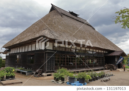 Towada City, Aomori Prefecture: An old thatched roof house remaining in the Satoyama area (Aomori) 131197013