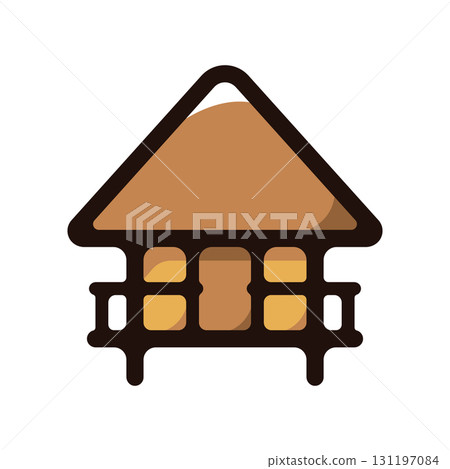 水上小屋、別墅插圖圖示（飯店、度假、度假村素材） 131197084