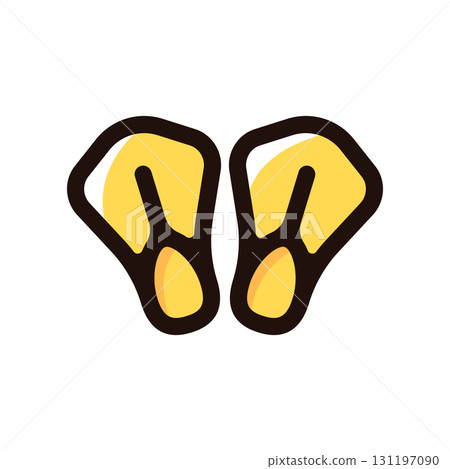 Swim fins, flippers illustration icon (marine sports, sea, diving material) 131197090
