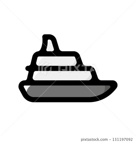 遊艇和巡洋艦插圖圖示（海洋、度假、度假村材料） 131197092