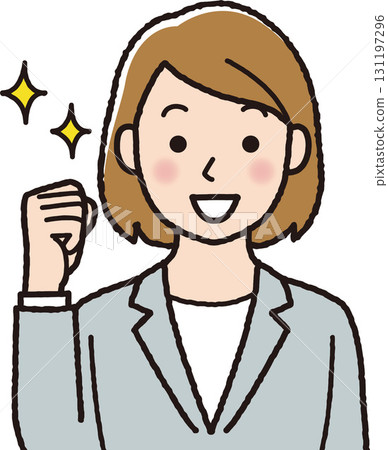 Woman with a fist pump, motivated, business person Woman with a fist pump, motivated, business person 131197296