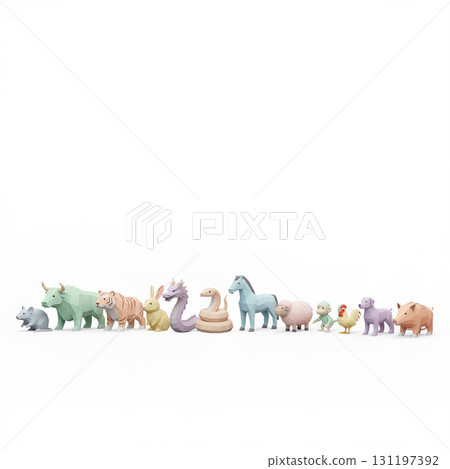 Zodiac signs in white space 131197392