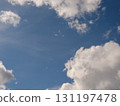 Big clouds in a blue autumnal sky (Northern Europe), no edit straight out of camera 131197478