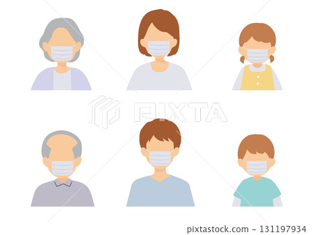 People of different generations wearing masks People of different generations wearing masks 131197934