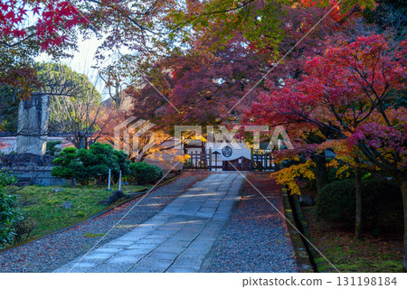 The approach to Yogen-in Temple, colored by autumn leaves 131198184